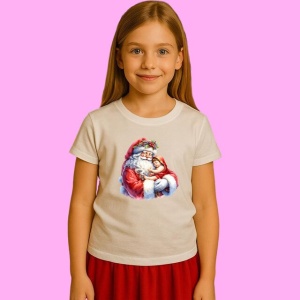 Tricou Mos Craciun Imbratisare Cu Copil, din bumbac 100%, tricou alb, Copii | Dama | Barbat - Img 2