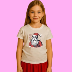 Tricou Mos Craciun Jingle The Way Ilustrat, din bumbac 100%, tricou alb, Copii | Dama | Barbat