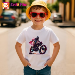 Tricou Motociclist cu vopsea stropita in fundal Copii | Dama | Barbat - Img 10