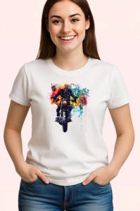 Tricou Motociclist in miscare cu fundal exploziv Copii | Dama | Barbat