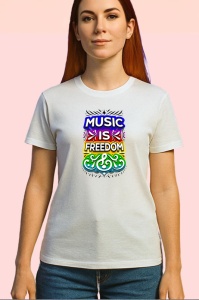 Tricou Music Is Freedom Poster Colorat, Copii | Dama | Barbat - Img 4