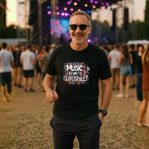 Tricou Music Is My Lifestyle Tip Graffiti, Copii | Dama | Barbat, culoare negru - Img 5