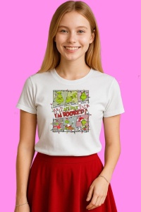 Tricou My Day Im Booked Grinch, din bumbac 100%, tricou alb, Copii | Dama | Barbat - Img 3