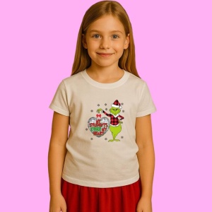 Tricou My Students Stole My Heart Christmas Grinch Disco Ball Heart, din bumbac 100%, tricou alb, Copii | Dama | Barbat - Img 2