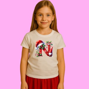 Tricou N Litere Craciun Cu Spiridus Si Caciula Mos, din bumbac 100% Copii | Dama | Barbat - Img 2