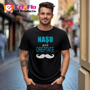 Tricou Nasu Are Dreptate Albastru, din bumbac 100%, tricou negru, Dama | Barbat - Img 2