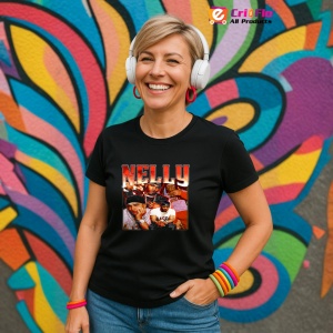 Tricou Nelly - Retro Style, muzica Hip-Hop / Trap, Dama | Barbat | Copii, Culoare Negru - Img 13