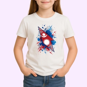 Tricou Nepal Steag Splash Art, Copii | Dama | Barbat - Img 3