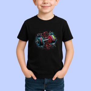 Tricou No Days Off Discuri Greutati, Copii | Dama | Barbat, culoare negru - Img 3