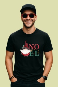 Tricou Noel Gnom, din bumbac 100%, tricou negru, Dama | Barbat