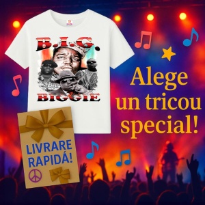 Tricou Notorious B.I.G. - Black & White Collage, muzica Hip-Hop / Trap, Dama | Barbat | Copii - Img 4
