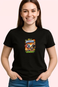 Tricou Nu E Offside Pentru Nimeni Fotbal Copii, din bumbac 100%, tricou negru Copii | Dama | Barbat - Img 3