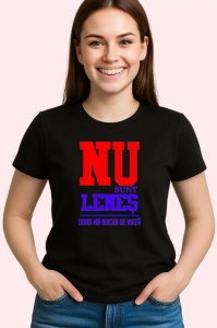 Tricou nu sunt lenes doar ma bucur de viata mesaj comic, Copii | Dama | Barbat , tricou negru - Img 2