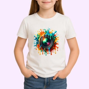 Tricou Obiectiv camera stil graffiti fotografie si arta digitala Copii | Dama | Barbat - Img 4