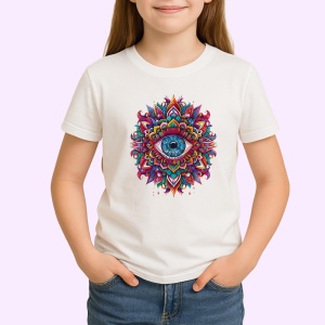 Tricou ochi mandala armonie rosie portocalie, Copii | Dama | Barbat - Img 3