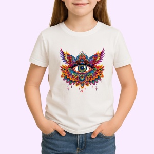 Tricou ochi mandala armonie tribala cu aripi, Copii | Dama | Barbat - Img 3