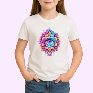 Tricou ochi mandala aura roz violet, Copii | Dama | Barbat - Img 3