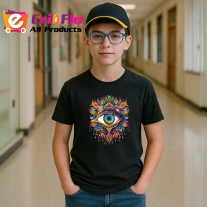 Tricou Ochi mandala spirala aurie intensa, Copii | Dama | Barbat , tricou negru - Img 5