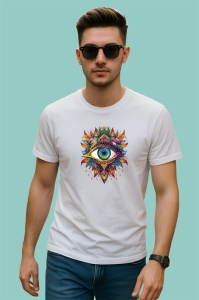 Tricou ochi mandala spirala aurie intensa, Copii | Dama | Barbat - Img 2