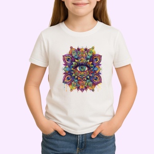 Tricou ochi mandala tonuri bijuterie abstracte, Copii | Dama | Barbat