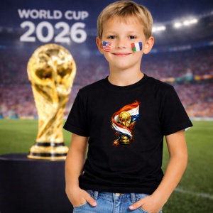 Tricou Olanda World Cup Fifa 2026, din bumbac 100%, tricou negru, Copii | Dama | Barbat - Img 5