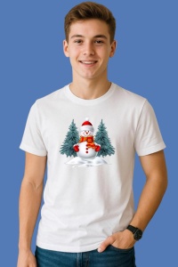 Tricou Om De Zapada Langa Brad Verde, din bumbac 100%, tricou alb, Copii | Dama | Barbat - Img 3