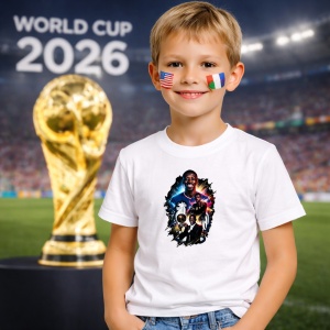 Tricou Ousmane Dembele France World Cup Fifa 2026, din bumbac 100%, tricou alb, Copii | Dama | Barbat - Img 5