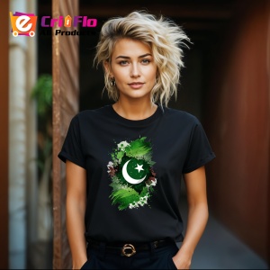 Tricou Pakistan Steag Splash Art, Copii | Dama | Barbat, culoare negru - Img 12