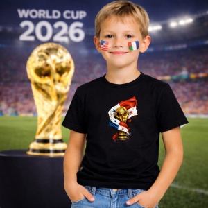 Tricou Panama World Cup Fifa 2026, din bumbac 100%, tricou negru, Copii | Dama | Barbat - Img 5