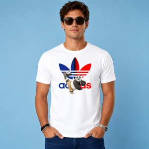 Tricou Panda Po Albastru Rosu Logo Karate Kid Urban Fashion, din bumbac 100% Copii | Dama | Barbat - Img 3