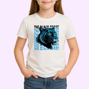 Tricou Panther The Black Beast Cap Pantera Albastru, din bumbac 100% , tricou alb pentru Copii | Dama | Barbat - Img 2