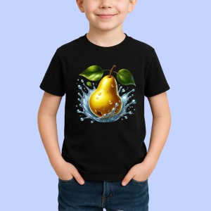 Tricou Para galbena si stropi stralucitori, Fructe, Copii | Dama, culoare negru