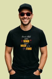 Tricou Parca Altfel Intra Vinul Cand E Nasu Si Cu Finu V3, din bumbac 100%, tricou negru Barbat - Img 2