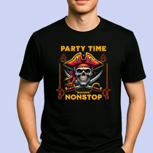 Tricou Party time nonsdtop Negru, Copii | Dama | Barbat - Img 2