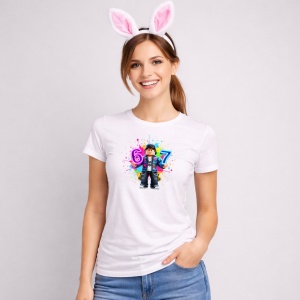 Tricou Paste 67 Roblox Boy Graffiti Multicolor Easter, din bumbac 100%, tricou alb, Copii | Dama | Barbat - Img 3