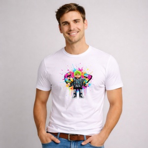 Tricou Paste 67 Roblox Boy Rainbow Splash Urban Style, din bumbac 100%, tricou alb, Copii | Dama | Barbat - Img 2