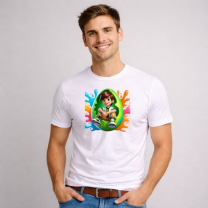 Tricou Paste Ben 10 Paste Ou Spart Colorat Stil Graffiti, din bumbac 100%, tricou alb, Copii | Dama | Barbat