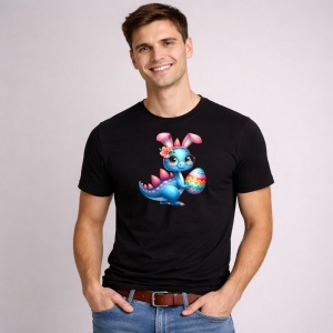 Tricou Paste Dino Baby Paste Ou Colorat Iepuras, din bumbac 100%, tricou negru, Copii | Dama | Barbat - Img 3