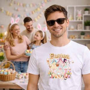 Tricou Paste Easter Girls Grup Fashion Pastel Aesthetic, din bumbac 100%, tricou alb, Copii | Dama | Barbat - Img 5