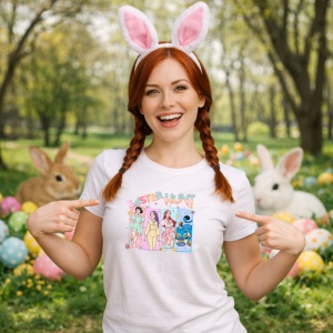Tricou Paste Easter Hunt Kpop Girls Grup Oua Colorate, din bumbac 100%, tricou alb, Copii | Dama | Barbat - Img 9