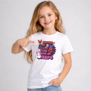 Tricou Paste Easter Is More Fun With My Peeps Spiderman Stil, din bumbac 100%, tricou alb, Copii | Dama | Barbat