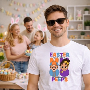 Tricou Paste Easter Peeps Colorati Ilustratie, din bumbac 100%, tricou alb, Copii | Dama | Barbat - Img 7