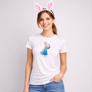 Tricou Paste Elsa Frozen Paste Ou Colorat Elegant, din bumbac 100%, tricou alb, Copii | Dama | Barbat - Img 3