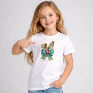 Tricou Paste Fundita Urechi Iepuras Pastel Decor, din bumbac 100%, tricou alb, Copii | Dama | Barbat - Img 2
