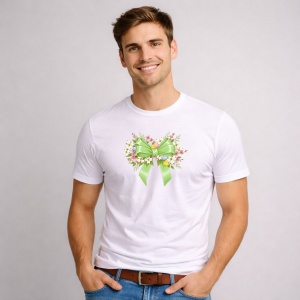 Tricou Paste Fundita Verde Floral Eleganta Paste, din bumbac 100%, tricou alb, Copii | Dama | Barbat
