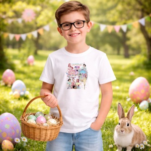 Tricou Paste Huntrix Easter Coquette Girls Aesthetic Pastel, din bumbac 100%, tricou alb, Copii | Dama | Barbat - Img 7