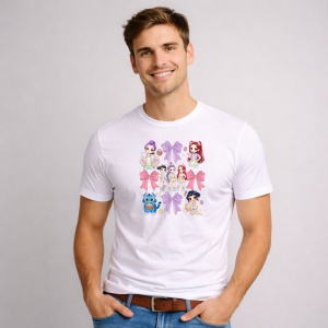 Tricou Paste Huntrix Kpop Coquette Bows Set Pastel Aesthetic, din bumbac 100%, tricou alb, Copii | Dama | Barbat