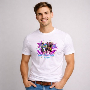 Tricou Paste Huntrix Kpop Grup Easter Design Colorat, din bumbac 100%, tricou alb, Copii | Dama | Barbat - Img 2