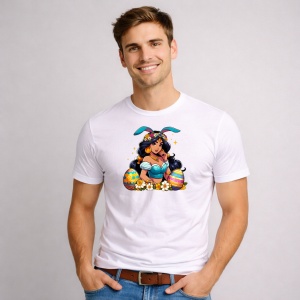 Tricou Paste Jasmine Aladdin Paste Oua Colorate Decorative, din bumbac 100%, tricou alb, Copii | Dama | Barbat - Img 2