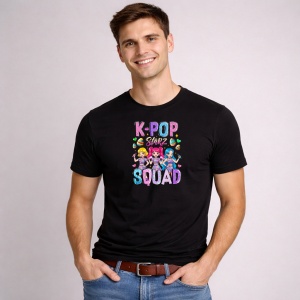 Tricou Paste Kpop Star Squad Easter Girls Grup Colorat, din bumbac 100%, tricou negru, Copii | Dama | Barbat